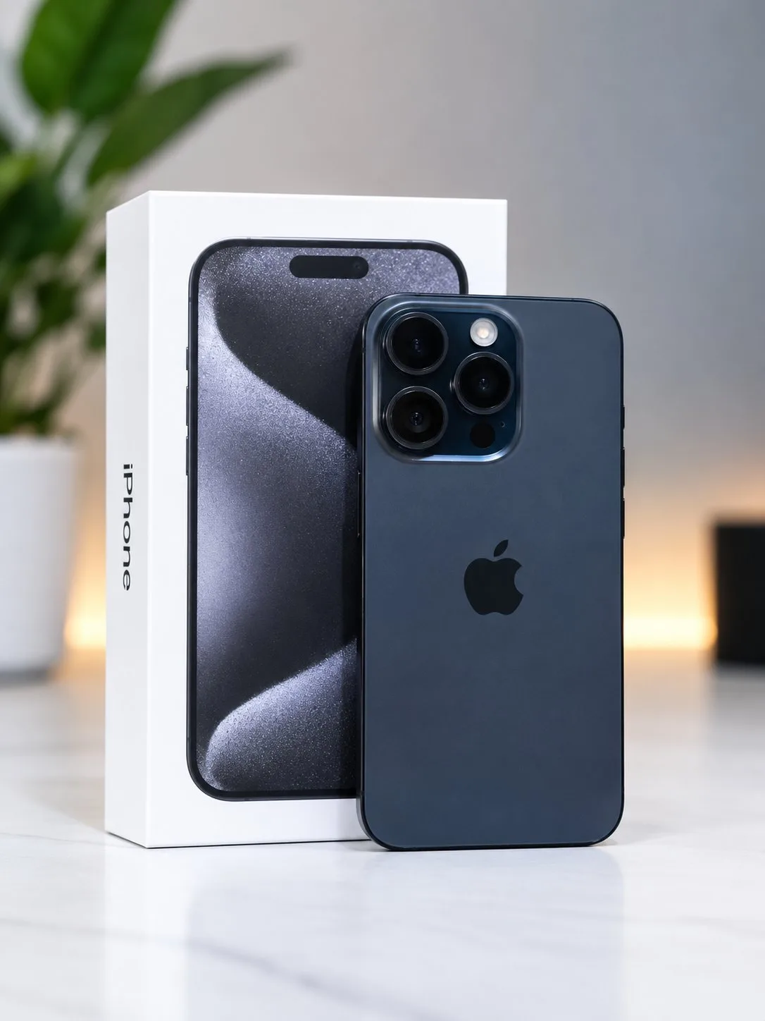 iPhone 15 Pro มือสอง 512GB Blue Titanium ตั้งคู่กับกล่องเดิม